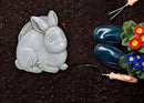 NAT & Jules Animal Character Shaped Dimensional Indoor Outdoor 11 inch Cast Resin Decorative Garden Stepping Stone, Patio, Walkway Sculpture Yard Art, Stone Grey Bunny by CozyNest Decor