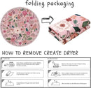 Round Rug 4ft Washable Circle Rug Non Slip Low Pile Boho Floral Small Circular Rug for Bedroom, Bathroom, Entryway, Kids Room, Office, College Dorm(Pink) by CozyNest Decor