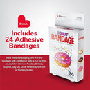 BioSwiss Bandages, Donut Shaped Self Adhesive Bandage, Latex Free Sterile Wound Care, Fun First Aid Kit Supplies for Kids, 24 Count by TinyTreasures Baby Boutique