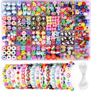 1000PCS Polymer Clay Beads Bracelet Making kit, 24 Style Cute Fun Beads Flower Animal Rainbow Eye Charms for Jewelry Necklace Earring Making DIY Accessories for Women Girls by TinyTreasures Baby Boutique