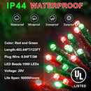 KNONEW 403FT 1000 LED Christmas String Lights Outdoor Green Wire Fairy Light 8 Modes & Timer Plug in Waterproof LED String Lights for Xmas Yard Tree Wedding Party Holiday Decorations (Red and Green) by GreenHaven Gardens