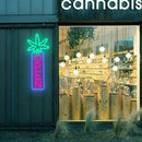 Green Leaf Neon Sign Dimmable Open Neon Lights for Wall Decor LED Neon Sign by USB Powered LED Neon Open Sign For Dispensary Beer Bar Man Cave Coffee Store Hotel Wall Party Decorations 16.8''x7'' by CozyNest Decor