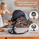 LAREX Baby Swing to Toddler Electric Infant Swing Portable for Newborn Boy Girl, 5 Sway Speeds with Remote Control, 12 Preset Melodies and Bluetooth, 0-6 Months Max 20 Lbs (Gray) by TinyTreasures Baby Boutique
