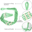 Augshy Macrame Plant Hangers Green Hanging Planters for Indoor Outdoor Home Decor, Hanging Plant Holder No Tassels Set of 2 with 4 Hooks by GreenHaven Gardens