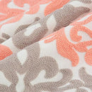 HWY 50 Coral Pink Decorative Throw Pillow Covers 18x18 Inch (1 Piece), Embroidered Cotton Farmhouse Cushion Cover Pillow Case for Sofa Couch Living Room Bed Bedroon, Floral Geometric by CozyNest Decor