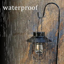 2 Pack Solar Lanterns ,Outdoor Waterproof Solar Lamp with Shepherd Hook, Metal Edison Bulb Lights Gifts for Gifts for Women/Mom Garden Outdoor Pathway Decor (Black) by GreenHaven Gardens