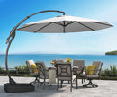 Grand patio 12 FT Sunbrella Cantilever Umbrella with Base Outdoor Aluminum Offset Umbrella with Tilt Adjustment (Granite, 12 FT-SUNBRELLA) by GreenHaven Gardens