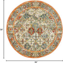 Unique Loom Rosso Collection Vintage, Traditional, Bohemian, Geometric, Distressed, Southwestern Area Rug (3' 3 x 3' 3 Round, Multi/Orange) by CozyNest Decor