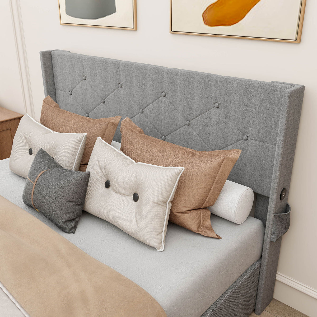 Bed With Gas Lift Storage, USB Ports, photo 11 of 20