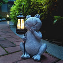 Frog Solar Garden Statues,Resin Frog Figurine Decorations with Solar Lights Lantern, Outdoor Frog Garden Decor Art for Lawn,Yard, Unique Housewarming Gift for Garden Home by GreenHaven Gardens