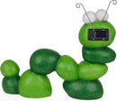Alpine Corporation YEN608SLR Caterpillar Statue with Light Up Eyes, Solar Powered LED Caterpillar Garden Statue, 16" H, Green by GreenHaven Gardens