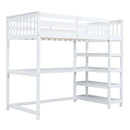 Loft Bed With Storage Shelves And Under Bed Desk by HouseOfZazla