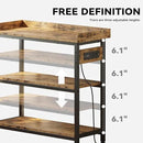 IRONCK Console Table, Sofa Table with Power Outlet, Farmhouse Hallway Table for Entryway, Living Room, Height Adjustable, Easy Assembly, Rustic Brown,32" by CozyNest Decor