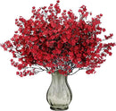 Sggvecsy 15 Pcs Babys Breath Artificial Flowers Gypsophila Bouquets Bulk Real Touch Fake Silk Flowers for Home Wedding DIY Floral Arrangement Kitchen Christmas Centerpiece Festival Decoration (Red) by CozyNest Decor
