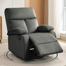Swivel Rocker Recliner for Adults, Rocking Small Recliner Chair for Small Spaces, Glider-Nursery Rocking Chair for Living Room, RV, Nursery, Bedroom, Grey by TinyTreasures Baby Boutique