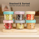 KeaBabies 12pk 4oz Glass Baby Food Containers with Lids - Leak-Proof, Microwavable Small Glass Jars, Baby Purees & Toddler Snack Storage Containers, BPA-Free, Dishwasher & Freezer Safe (Pastels) by TinyTreasures Baby Boutique