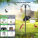 Gtongoko Bird Feeder Pole Squirrel Proof, 92 Inch Double Shepherds Hook for Outdoor with Squirrel Baffles Adjustable Heavy Duty with 5 Prongs Base for Hanging Plants, Bird Feeders, Black by GreenHaven Gardens