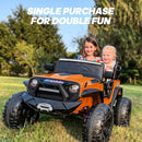 24V 9Ah Ride on Toy for Big Kids, 4WD 2 Seater Ride on Car Truck with Remote Control, 4x200W Motor - Orange by TinyTreasures Baby Boutique