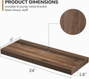 Fun Memories Floating Shelves - 24 Inch Rustic Wooden Wall Shelves - Extra Deeper & Thicker Wall Mounted Storage Shelf for Living Room, Kitchen, Farmhouse - 24"x 9"x 1.6" 2Pack, Walnut by CozyNest Decor
