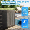 102 Gallon Outdoor Storage Box Waterproof, UV Resistant Resin Deck Box with Hydraulic Rod, Lockable Design and Enhanced Durability for Patio, Garden, and Poolside Use by CozyNest Decor