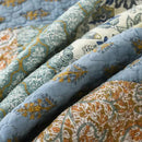 NEWLAKE Quilt Set King Size, 100% Cotton Patchwork Green Bohemian Quilt Sets, Reversible Bedspread Lightweight and Breathable for All Seasons, Soft Quilted Bedspread with 2 Pillow Shams by CozyNest Decor