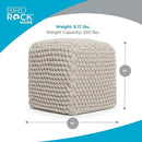 BIRDROCK HOME Bud Pouf Foot Stool Ottoman - Knit Bean Bag Floor Chair - Cotton Braided Cord - Great for The Living Room, Bedroom and Kids Room - Small Furniture by CozyNest Decor