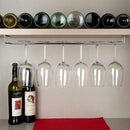 TrueCraftware- 24-Inch Wine Glass Rack Chrome Finish Set of 2- Stemware Rack Wire Hanging Rack Under Cabinet Wine Glass Stemware Holder Glass Storage Hanger Organizer for Kitchen and Bar by CozyNest Decor