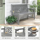nalone Outdoor Bench with Cup Holders, HDPE All Weather Porch Bench Load up to 800 Lbs, 2-Person Garden Benches Rot-Proof Fade Proof for Patio, Porch, and Park (Grey) by GreenHaven Gardens