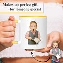 Personalized Coffee Mug, Custom Drawing Portrait Gift, Funny Customized Coffee Gift for Men & Women, Custom Mugs with Pictures, Yellow 11oz Customized Ceramic Tea Cup by TinyTreasures Baby Boutique