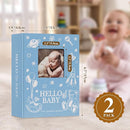 Lanpn Baby Photo Album 4x6 100 Pockets 2 Packs, Mini Linen DIY Window Photo Book Newborn Bebe Album Memory Book Sets, Holds 100 Top Loader Vertical Pictures Gift for Kids Boy Girl Baby Shower, Blue by TinyTreasures Baby Boutique