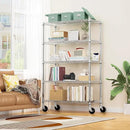 5-Shelf Storage Shelves,Wire Shelving Heavy Duty Metal Storage Shelving Unit Adjustable Garage Shelving Rack Pantry Kitchen (Chrome, 5 Tier,17.7" D x 47.2" W x 76.7" H) by CozyNest Decor