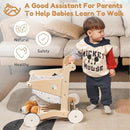 Wooden Baby Walker Doll Stroller | Adjustable Speed Shopping Cart for Toddlers 1-3 | Baby Push Walker - Pretend Play Grocery Cart | Natural Wood Stroller Push Toys for Babies Learning to Walk by TinyTreasures Baby Boutique