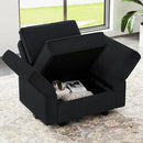 Belffin Modular Sectional Arm Accent Chair with Storage Seat Velvet Armchair Single Sofa Club Chair Black by CozyNest Decor