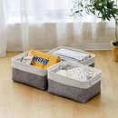 TheWarmHome Organization and Storage Basket for Shelves - 1 Pack 14x10x6.7 inch Collapsible Storage Bins, Fabric Storage Cubes for Closet Organizer Toy Gift Cloth (White & Grey) by CozyNest Decor