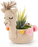 Crochet Llama Planter Holder, Outdoor and Indoor Hanging Planters, Desk and Wall Planter Holders for Home and Office, Plant Hanger Gift Idea for Animal Lovers, Crochet Llama 4-inch Diameter by GreenHaven Gardens