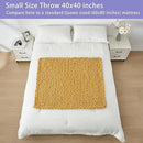 Bigacogo Chunky Knit Throw Blanket for Couch, 40x40 inches, 100% Hand Knitted with Thick Jumbo Chenille Yarn, Cozy Soft Large Rope Knot Cable Crochet Blankets for Sofa Bed Living Room, Mustard Yellow by CozyNest Decor