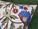 Dahlia Floral Pillow Cover - Cream Flower Pillowcase - Outdoor Cushion - Suzani Farmhouse Chair Throw - Traditional Chair Cushions - Hand Embroidered Wool Size - 18x18 by CozyNest Decor