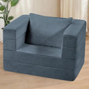 Folding Bean Bag Chair for Adults,3-in-1 Bean Bag Couch Faux Fur Floor Sofa Large Beanbag Convertible Bean Bag Sofa Bed with Pillow in Bedroom,Living Room,Apartment(Twin,Gray) by CozyNest Decor
