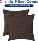 CaliTime Throw Pillow Covers Decorative 18 X 18 Inches Pack of 2 Cozy Chenille Cushion Cases for Couch Sofa Bed Living Room Home Coffee by CozyNest Decor