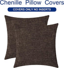CaliTime Throw Pillow Covers Decorative 16 X 16 Inches Pack of 2 Cozy Chenille Cushion Cases for Couch Sofa Bed Living Room Home Coffee by CozyNest Decor