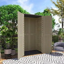 HOMSPARK Storage Shed Weather Resistance, Multi-Purpose Outdoor Storage Cabinet Waterproof, Outdoor Storage Cabinet for Garbage Cans, Lawnmower, Garden Accessories (Coffee, Tall shed-53 cu ft) by GreenHaven Gardens