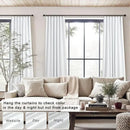 White Complete Blackout 90 Inch Curtains Boho Rustic Closet Kids Curtains 2 Panel Set Linen Cotton Large Window Energy Saving Weather Thermal Curtain Farmhouse Kitchen Boho Drapes 90 Long Floor Length by CozyNest Decor