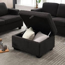 Ottoman Sofa, Modern Comfortable Ottoman with Storage Space for Living Room Apartment Lounge Sofa, Black Bouclé by CozyNest Decor