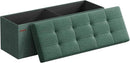 SONGMICS MAZIE Collection - 43 Inches Folding Storage Ottoman Bench, Ottoman Foot Rest, End of Bed Bench, Storage Chest, Load 660 lb, for Living Room, Bedroom, Entryway, Retro Green ULSF077C01 by CozyNest Decor