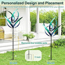 Outdoor Wind Spinners with Solar Light, 82'' Metal Large Spinner Yard Art, Peacock Blue Wind Sculptures for Garden Lawn Patio, Gifts for Family by CozyNest Decor
