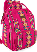 Wrangler Aztec Backpack Organized Daypack Travel Baby Bag with Stroller Strap and Side Bottle Pockets by TinyTreasures Baby Boutique
