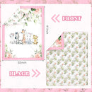 3 Pcs Baby Crib Bedding Set Safari Animals Dinosaurs Bear Woodland Animals Jungle Crib Set Includes Quilt, Fitted Sheet, Skirt for Baby Boy Girl(Pink,Safari) by TinyTreasures Baby Boutique