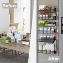 Magnetic Spice Rack for Refrigerator, 6 Pack Magnetic Shelf, Fridge Magnet Organizer with Moveable 12 Hooks, Magnetic Fridge Shelf for Kitchen Organization and Storage (6 Pack) by CozyNest Decor