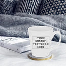 DISCOUNT PROMOS Custom Glossy Ceramic Latte Coffee Mug 12 oz. Set of 10, Personalized Bulk Pack - Perfect for Tea, Espresso, Cappuccino, Hot Cocoa - White by CozyNest Decor