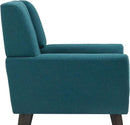 UIXE Accent Chair Modern Arm Chair, Mid Century Upholstered Club Armchair, Comfy Single Lounge Sofa Living Room Button Tufted Armrest Reading Seat Bedroom Side Seating, Turquoise Blue by CozyNest Decor